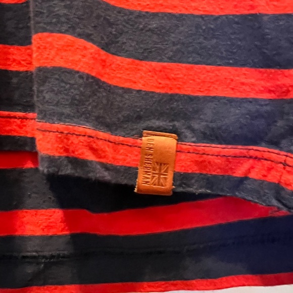 Men’s Medium Striped Ben Sherman polo blue & red - Picture 3 of 4